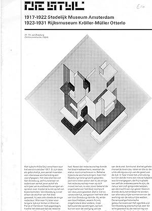 De Stijl: 1917-1931. Cataloguslijst van de tentoonstellingen. Stedelijk Museum, Rijksmuseum Kröll...