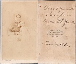 CDV Fatalot, Lyon, Nourrice et son bébé, Famille d'Yanville, 1866