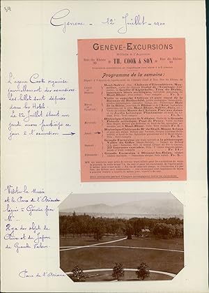 Suisse, Genève, publicité de l'agence Cook, le parc de l'Ariane