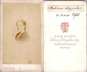 CDV, Emile Tourtin, Le Havre, Portrait de femme, 1873