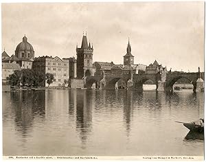 Tchécoslovaquie, Prague, Bruckenthor und karlsbrucke von der altstadt