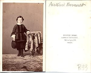 CDV Auguste Aviat, Troyes, Petit garçon nommé Antoine Bérault, circa 1865