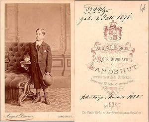 CDV August Ducrue, Landshut, Petit garçon de 9 ans nommé Franz, 1880