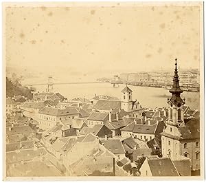 Hongrie, Hungary, Budapest, le pont suspendu vu de la vieille ville de Buda