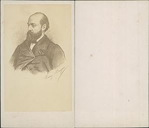 Image du vendeur pour Dessin de Henry Murger, écrivain français, circa 1860 mis en vente par photovintagefrance