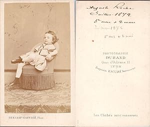 CDV Durand, Lyon, Petit garçon de 5 ans nommé Auguste Rocher, 1872
