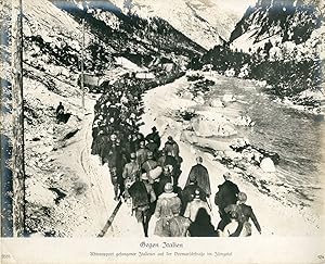 Italie, frontière, Armée Allemande, matériel de transport pris aux troupes Italiennes