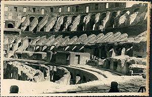 Italie, Rome, Colisée, Vue intérieure, ca.1952, Vintage silver print