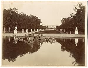 France, Versailles, parc de Versailles, le bassin d'Apollon, vue sur le château