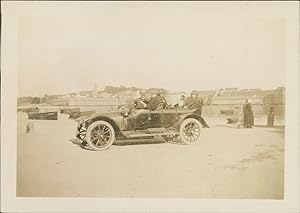 France, Bretagne, Concarneau, voiture, 1914, Vintage silver print