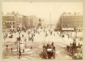 Irlande, Dublin, Vue de la rue Sackville (O'Connell Street), ca.1890, vintage albumen print
