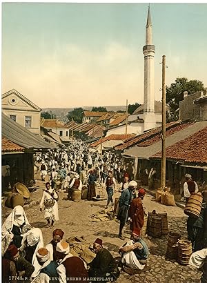 Bosnien. Sarajevo Oberer Marktplatz.