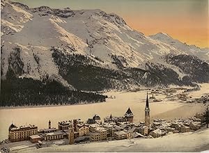 Ober-Engadin. St. Moritz-Dorf und Bad, im Winter.