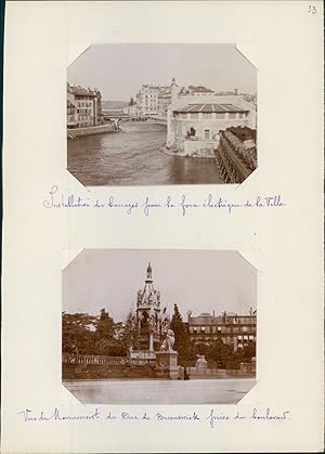 Suisse, Genève, le monument de Brunswick et installation des barrages