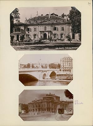 Suisse, Genève, le château Voltaire, le théâtre et vue sur le pont