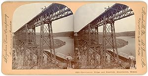 Stereo, Keystone View Company, B. L. Singley, Encarnacion Bridge and Reservoir, Encarnacion, Mexico