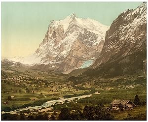 Berner Oberland. Grindelwald mit Wetterhorn.