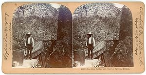 Stereo, Keystone View Company, B. L. Singley, Guarding Bridge and Canyon, Iguala, Mexico