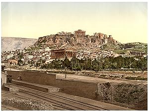 Athènes. L?Acropole avec temple de Thésée.