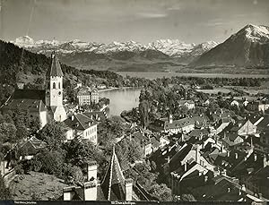 Suisse, Thoune, Thun, Vue panoramique sue les Alpes