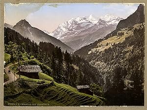 Berner Oberland. Kiental mit Alphütte.