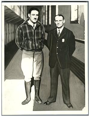 U.S.A., New Haven, Bert Acosta, noted flier, with Jailer Hitchcock