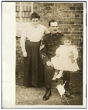 UK, Sergt. Major Baker, war hero, with his wife and daughter