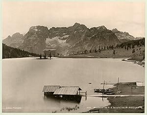 Photoglob, Italien, Misurinasee mit P. di Sorapiss und Mte. Antelao