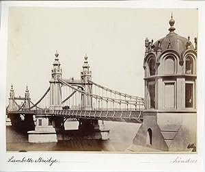 Angleterre, Londres, Pont de Lambeth, ca.1875, vintage albumen print