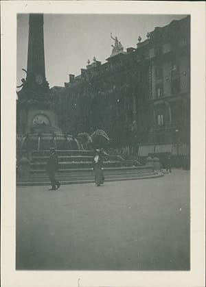 Belgique, Bruxelles, Monument Anspach, 1913, Vintage silver print