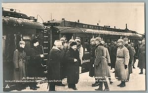 WWI, Brest-Litovsk Treaty. Ankunft der Russischen Delegation am Bahnhof