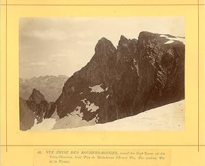 France, Vue prise des Rochers-Rouges, Massif des Sept-Laux, Col de 3 Hommes