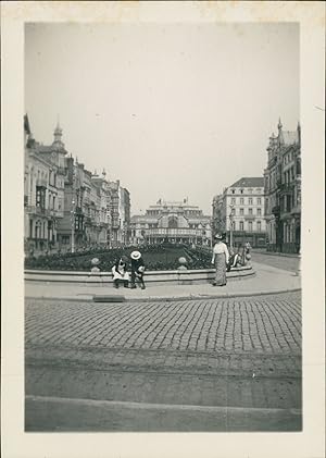 Belgique, Oostende, Kursaal et place, 1913, Vintage silver print