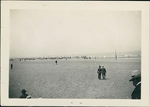 Belgique, Oostende, La plage, 1913, Vintage silver print