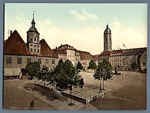 Jena. Marktplatz mit Bismarckbrunnen.