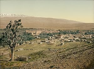 Balbek. Vue générale et le Liban.