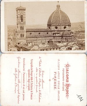 Italie, Italia, Florence, Firenze, La cathédrale vue de l'église San Michele, circa 1870