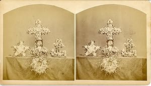 STEREO, Autel funéraire, 12 mars 1877, Vintage albumen print