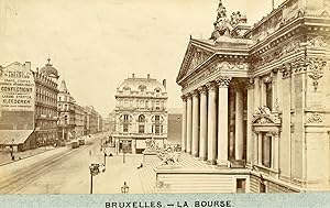 Belgique, Bruxelles, La Bourse, ca.1880, Vintage albumen print