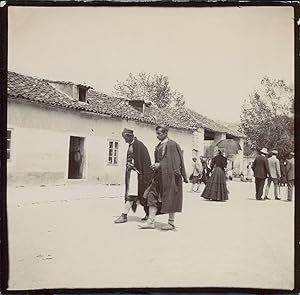 Grèce, Habitants d'un village, ca.1905, Vintage citrate print
