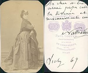 Paul Coutem, Vichy, Melle Nathalie, actrice de la Comédie Française, dédicade au dos, 1869