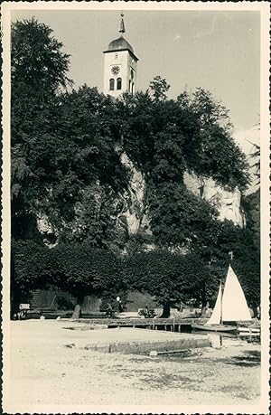 Autriche, Église à Traunkirchen, 1952, Vintage silver print