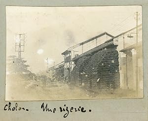 Indochine, Saigon, Une rizerie à Cholon, 1910, Vintage silver print