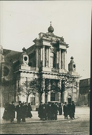 Pologne, L'église Saint-Joseph à Varsovie, 1918, vintage silver print