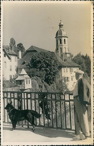 Suisse, Église, ca.1949, Vintage silver print