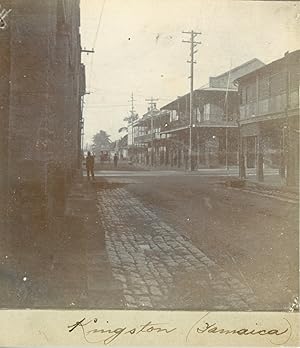 Jamaïque, Kingston, Une rue, ca.1899, Vintage citrate print