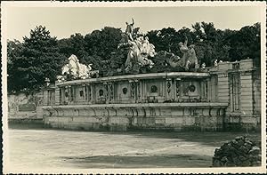 Autriche, Fontaine, Château de Schönbrunn, 1952, Vintage silver print