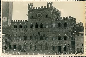 Italie, Sienne, Hôtel de Ville, Palazzo Pubblico, ca.1952, Vintage silver print