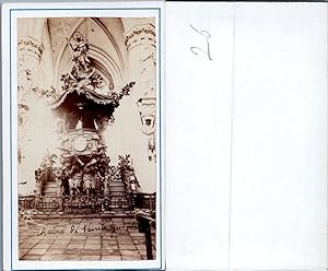 Belgique, Bruxelles, Chaire de la cathédrale Sainte Gudule, circa 1870