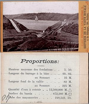 Belgique, Lac et barrage de La Gileppe, Souvenir de la visite royale le 28 juillet, circa 1870